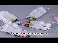 قفازات مقاومة للقطع ESD خالية من النسالة 13gsm من ألياف الكربون الموصلة من ألياف البولي يوريثان